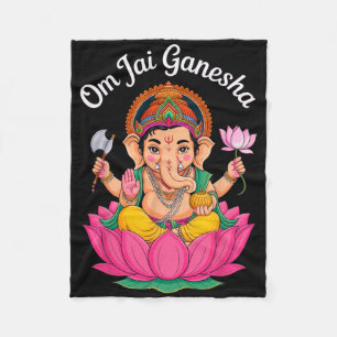 Hindu Ganesha Puja Elephant God India Meditation Y Fleece Blanket