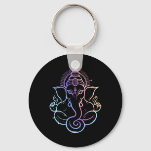 Hindu Ganesha Puja Elephant God India Meditation Y Key Ring
