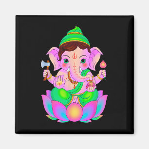 Hindu Ganesha Puja Elephant God India Meditation Y Magnet