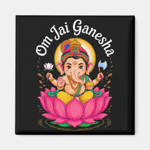 Hindu Ganesha Puja Elephant God India Meditation Y Magnet