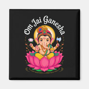 Hindu Ganesha Puja Elephant God India Meditation Y Magnet