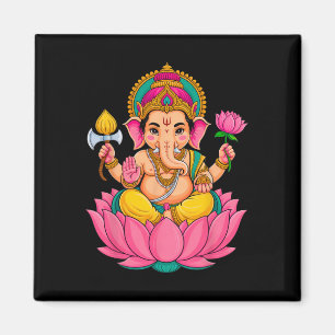 Hindu Ganesha Puja Elephant God India Meditation Y Magnet