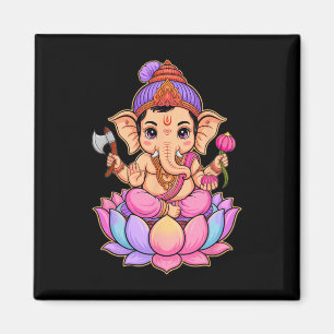 Hindu Ganesha Puja Elephant God India Meditation Y Magnet