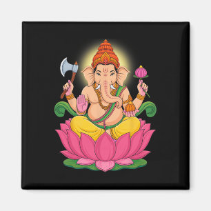 Hindu Ganesha Puja Elephant God India Meditation Y Magnet
