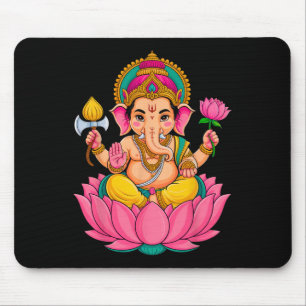Hindu Ganesha Puja Elephant God India Meditation Y Mouse Pad