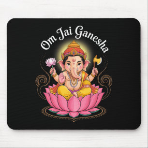 Hindu Ganesha Puja Elephant God India Meditation Y Mouse Pad