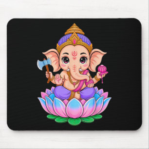 Hindu Ganesha Puja Elephant God India Meditation Y Mouse Pad