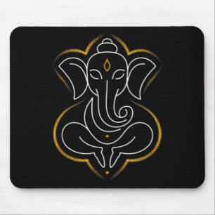 Hindu Ganesha Puja Elephant God India Meditation Y Mouse Pad
