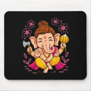 Hindu Ganesha Puja Elephant God India Meditation Y Mouse Pad