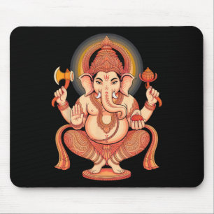 Hindu Ganesha Puja Elephant God India Meditation Y Mouse Pad