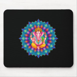 Hindu Ganesha Puja Elephant God India Meditation Y Mouse Pad