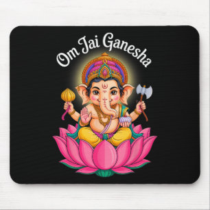 Hindu Ganesha Puja Elephant God India Meditation Y Mouse Pad