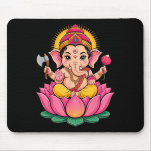 Hindu Ganesha Puja Elephant God India Meditation Y Mouse Pad