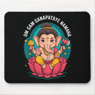 Hindu Ganesha Puja Elephant God India Meditation Y Mouse Pad