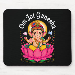 Hindu Ganesha Puja Elephant God India Meditation Y Mouse Pad