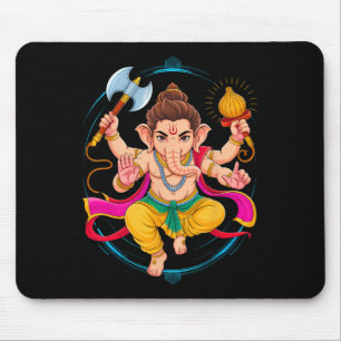 Hindu Ganesha Puja Elephant God India Meditation Y Mouse Pad