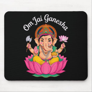 Hindu Ganesha Puja Elephant God India Meditation Y Mouse Pad