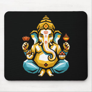 Hindu Ganesha Puja Elephant God India Meditation Y Mouse Pad