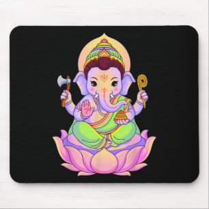 Hindu Ganesha Puja Elephant God India Meditation Y Mouse Pad