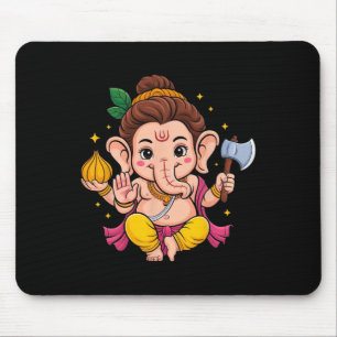 Hindu Ganesha Puja Elephant God India Meditation Y Mouse Pad