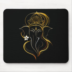 Hindu Ganesha Puja Elephant God India Meditation Y Mouse Pad