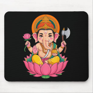 Hindu Ganesha Puja Elephant God India Meditation Y Mouse Pad