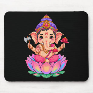 Hindu Ganesha Puja Elephant God India Meditation Y Mouse Pad