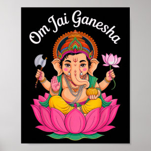 Hindu Ganesha Puja Elephant God India Meditation Y Poster