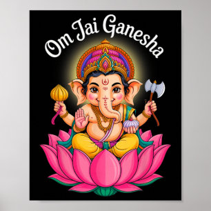 Hindu Ganesha Puja Elephant God India Meditation Y Poster
