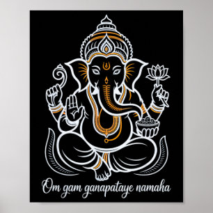 Hindu Ganesha Puja Elephant God India Meditation Y Poster
