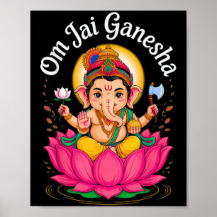Hindu Ganesha Puja Elephant God India Meditation Y Poster