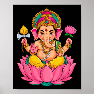 Hindu Ganesha Puja Elephant God India Meditation Y Poster