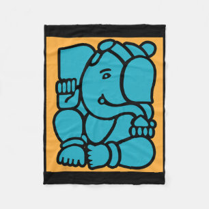 Hindu Ganesha Puja Elephant God Yoga Meditation Mi Fleece Blanket