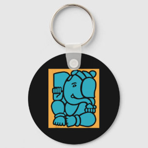 Hindu Ganesha Puja Elephant God Yoga Meditation Mi Key Ring