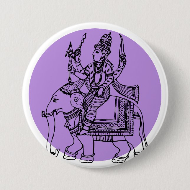 Hindu God 7.5 Cm Round Badge (Front)