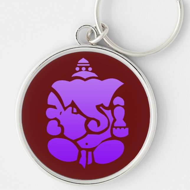 Hindu God Ganesh GOD of Wealth Success Key Ring (Front)