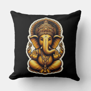 Hindu God Lord Ganesh / Ganesha Pillow with Om