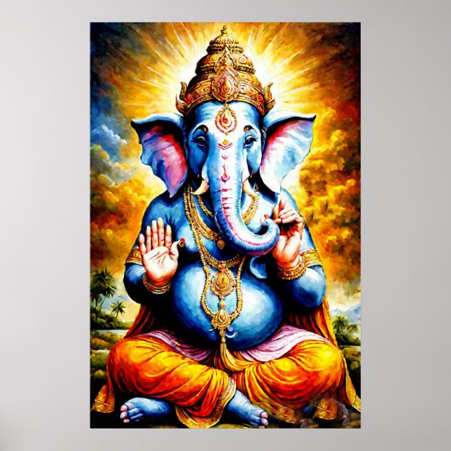 Hindu God Of Prosperity & Happiness, Lord Ganesh Poster (Front)
