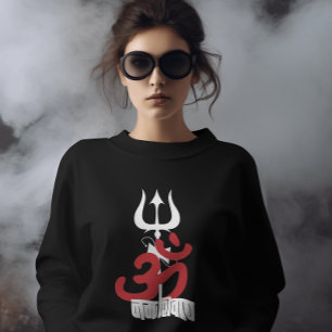Hindu God Shiva Om Namah Shivay with Trident OM Sweatshirt