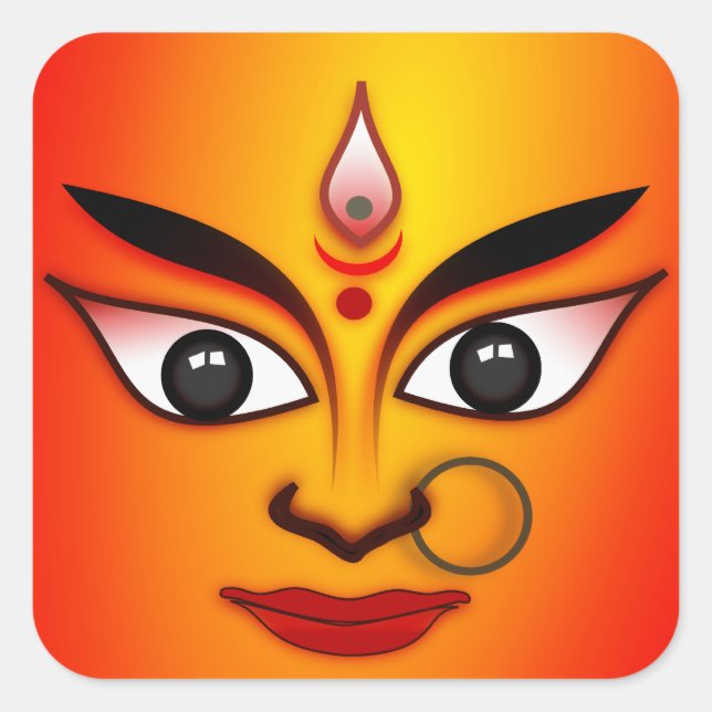 Hindu Goddess Durga Square Sticker (Front)
