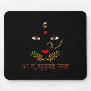 Hindu Goddess Durga Yoga With Sanskrit Mantra Mouse Pad