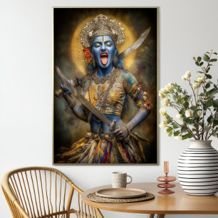 Hindu Goddess Kali Modern Painting Shakti Art Poster