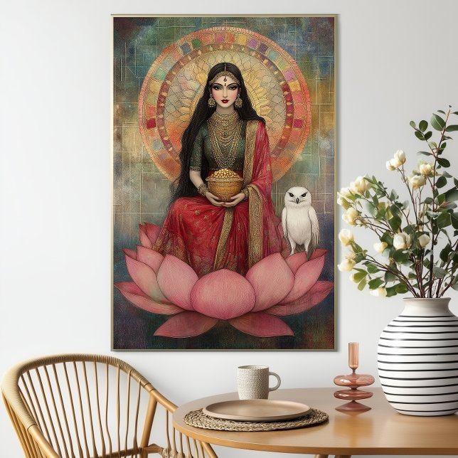 Hindu Goddess Lakshmi Art Nouveau Mosaic Painting Poster (Creator Uploaded)