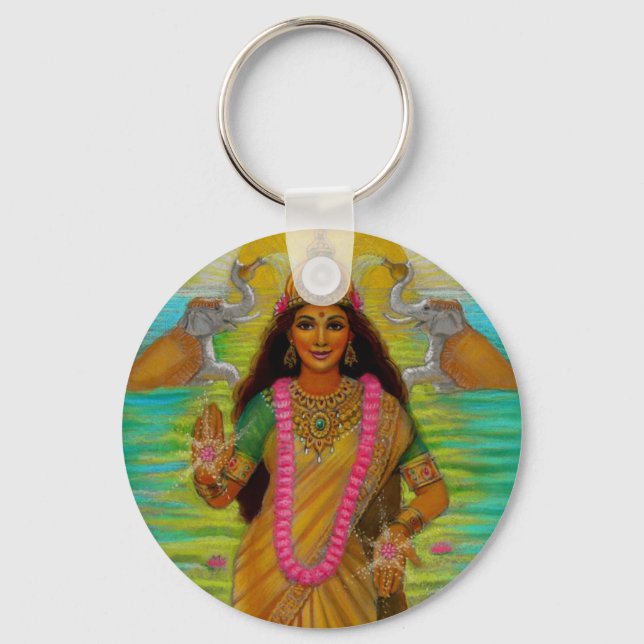 Hindu Goddess Lakshmi Keychain (Front)