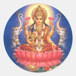 Hindu Goddess Laxmi Devi Mata Classic Round Sticker