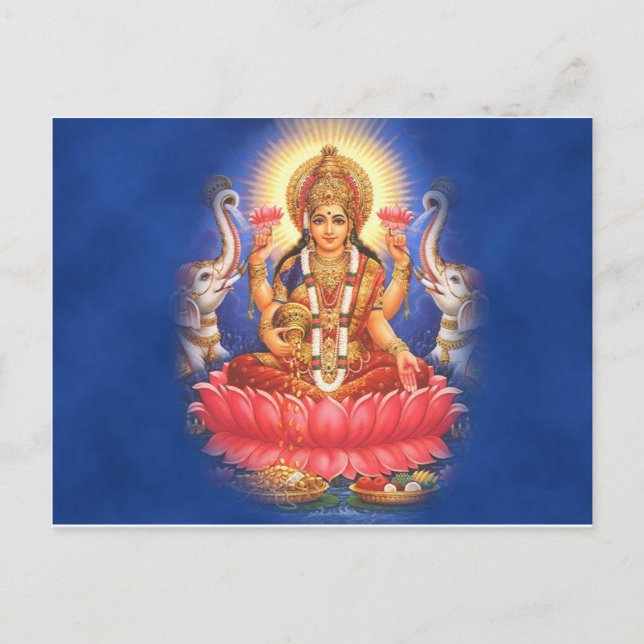 Hindu Goddess Laxmi Devi Mata Postcard (Front)