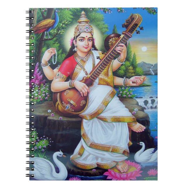 Hindu Goddess Saraswati Notebook (Front)