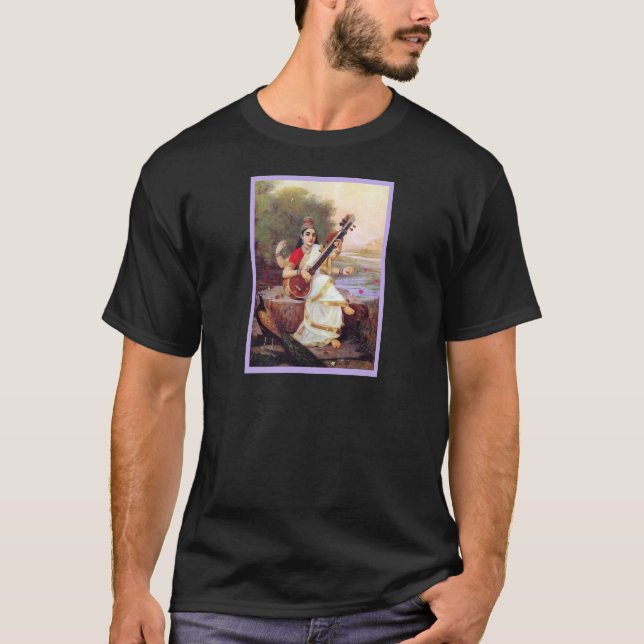 Hindu Goddess Saraswati T-Shirt (Front)