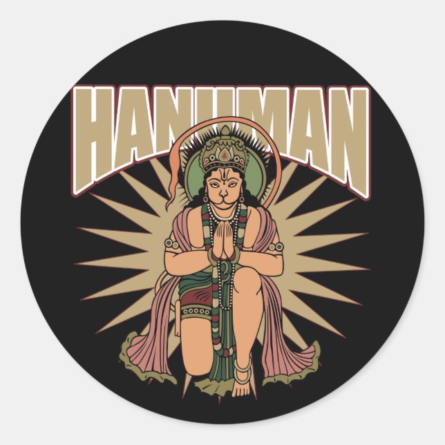 Hindu Hanuman Classic Round Sticker (Front)