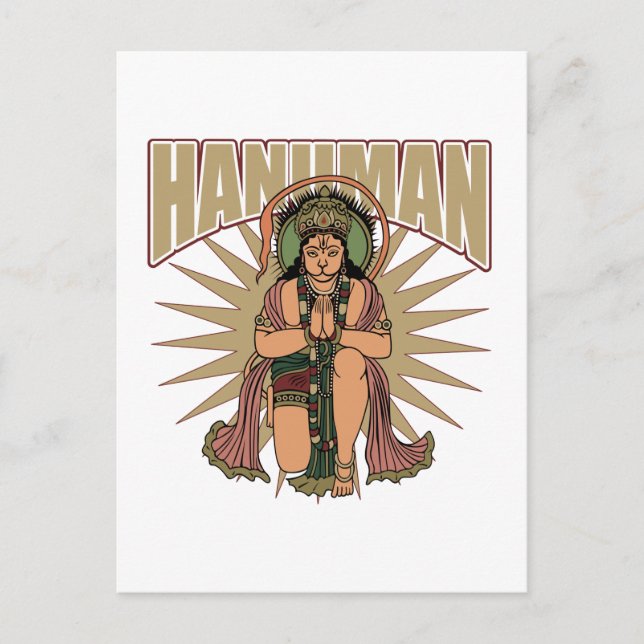 Hindu Hanuman Postcard (Front)